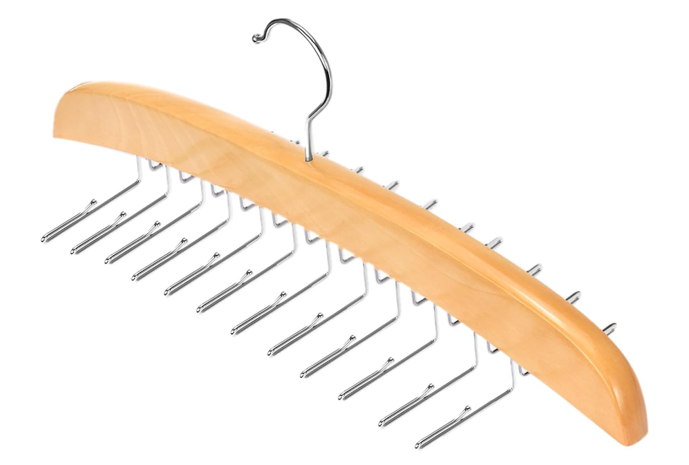 Tank Top Hanger with Premium Wood, 24 Large Capacity, Space Saving,360 Degree Rotating, Foldable Metal Hooks, Tank Tops